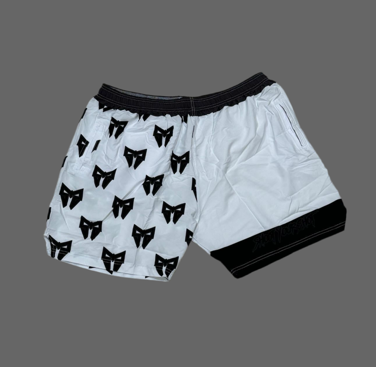 White Black Shorts