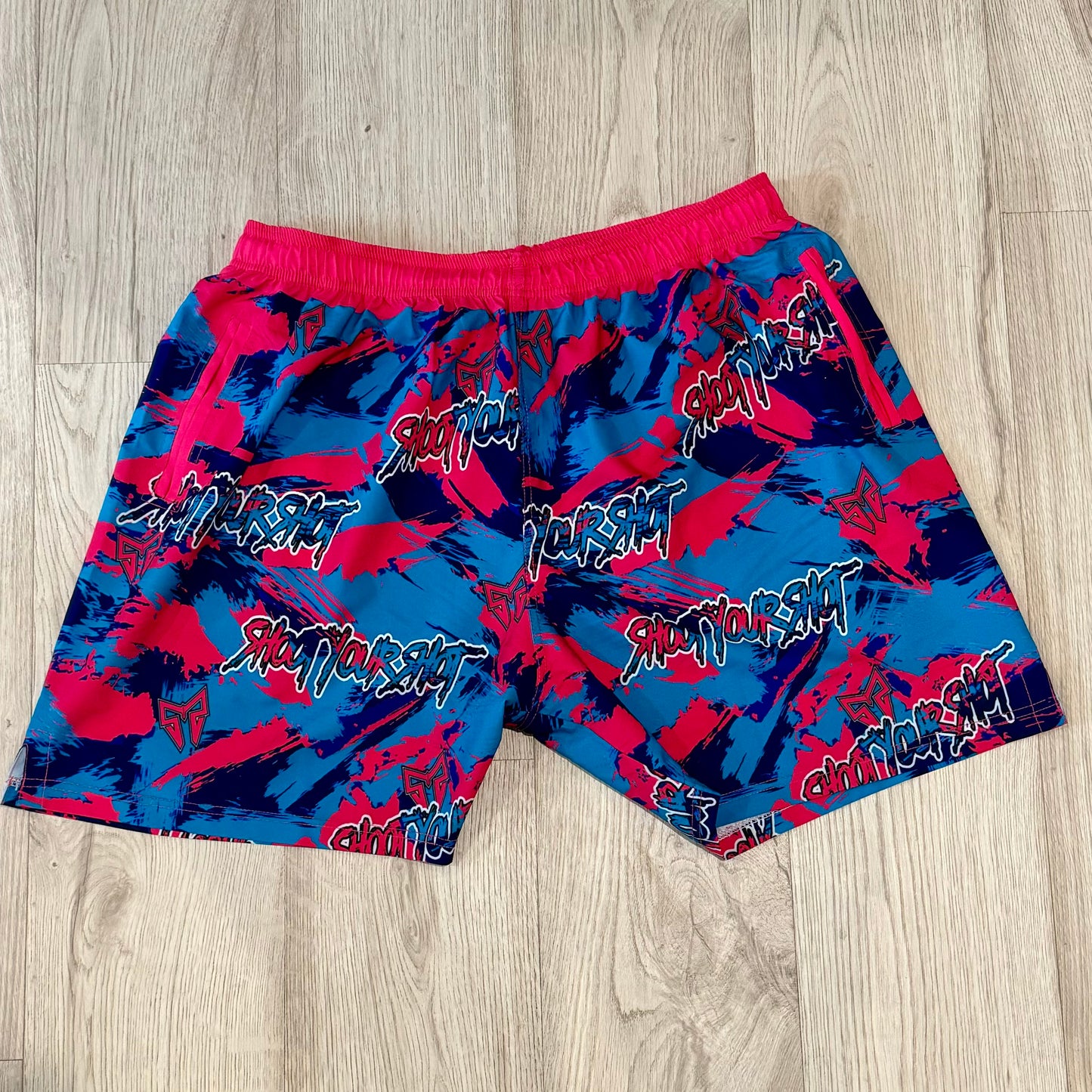 SYS Shorts teal pink camo
