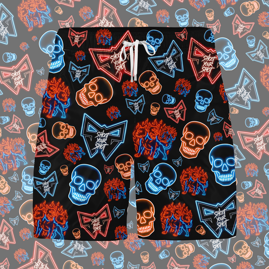Halloween Neons Shorts Red