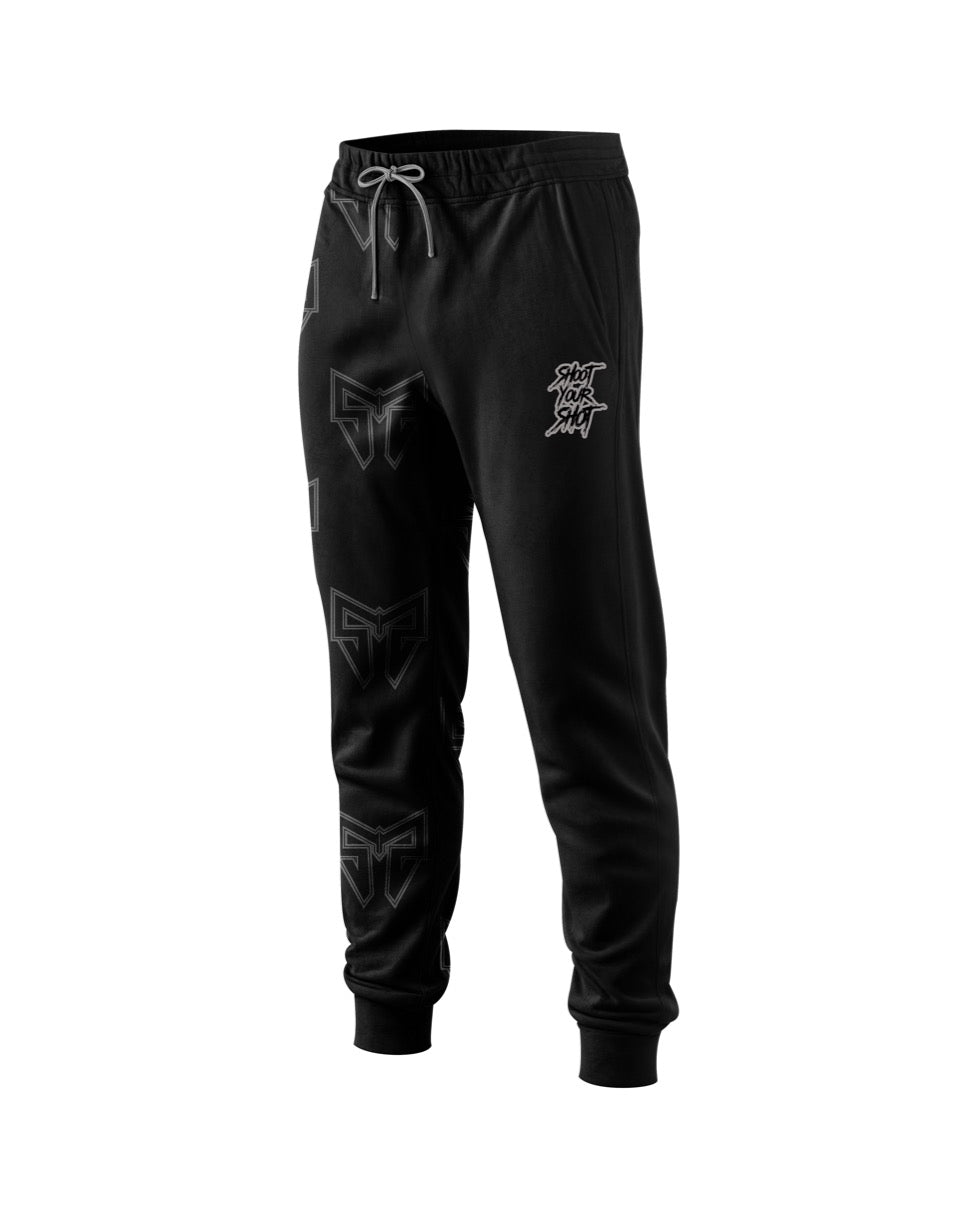 PreOrder SYS logo repeat Black Jogger