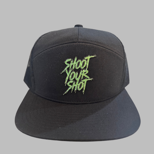 Green Carbon Script Black Hat